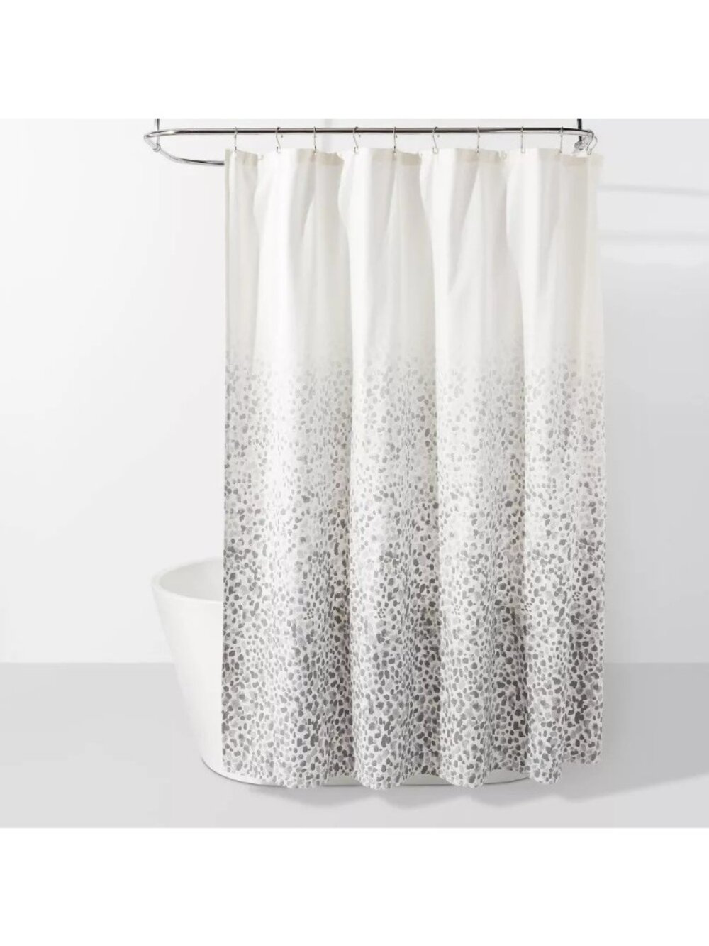 Threshold Gray Leopard Ombre Print 100% Cotton Shower Curtain 72" x 72" NWOT